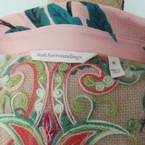 Soft Surroundings Chinoiserie Floral And Birds Maxi Dress - Picture 11 of 12